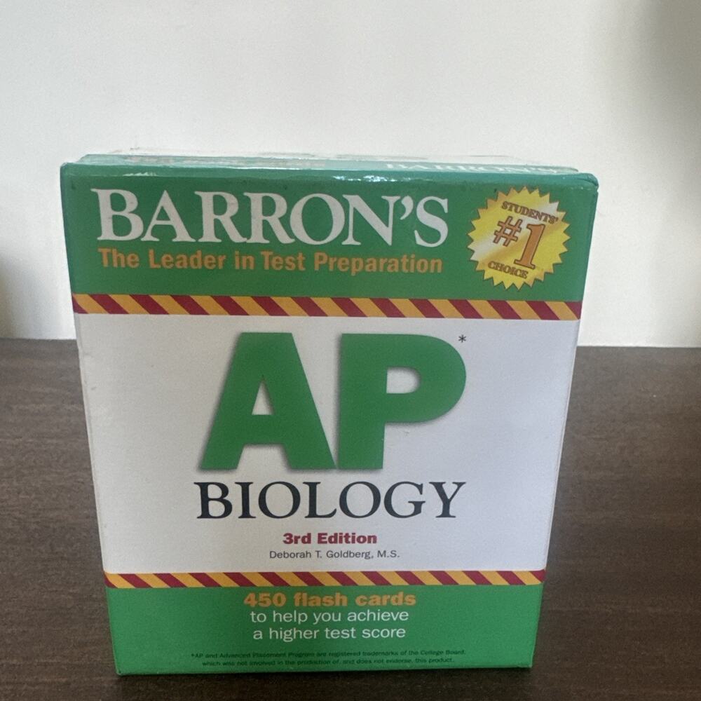 Barrons AP Biology 3rd Edition 450 Flash Cards Test Prep Box Set w/ Binder Ring